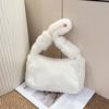Winter Simple Women Plush Small Shoulder Bags Versatile Portable Ladies Underarm Bag Solid Color Female Faux Fur Phe Handbag