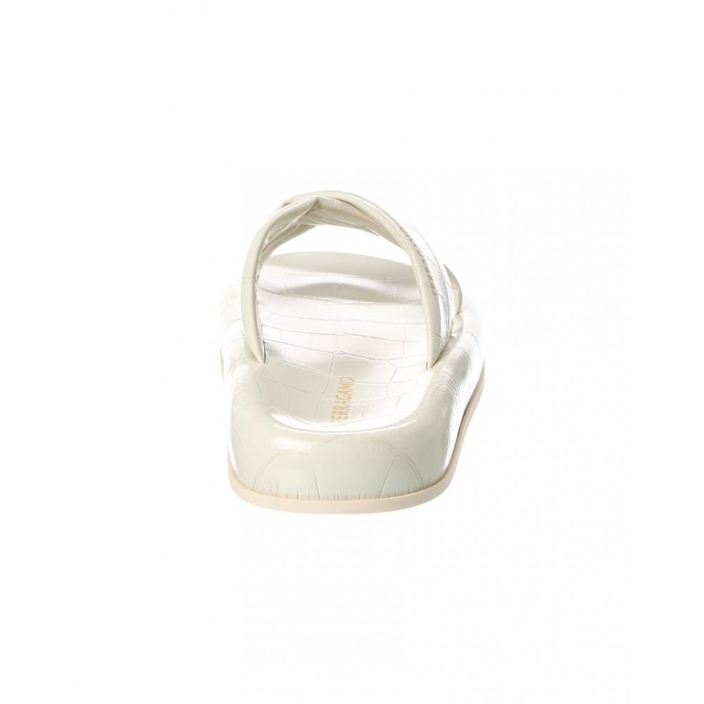 Salvatore Ferragamo Ferragamo Dasie Leather Slide White