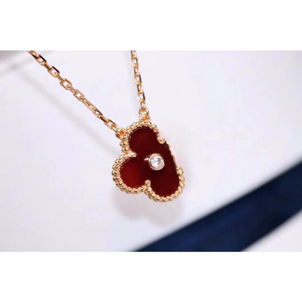 V Gold Four-leaf Clover Plated 18K Gold Necklace with Jewelry Women's High Version White Fritillary Rose Gold Pendant Light Luxury Niche