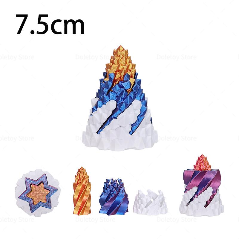 3D Printed Impossible Stone Passthrough Plaything Helix Spinning Pressure Reducing Plaything Pass Through Pyramid Vortex Thread Illusion Plaything