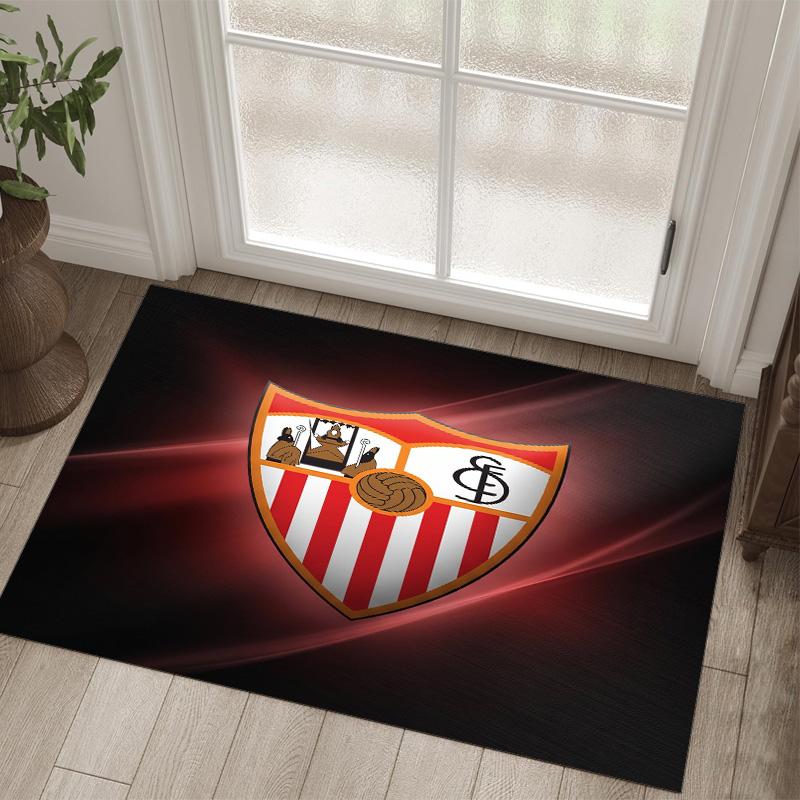 Tappeto in Velluto di Cristallo Design Sevilla FC Accogliente Non?Tappeto Stampato Antiscivolo per Camera da Letto Soggiorno Ingresso