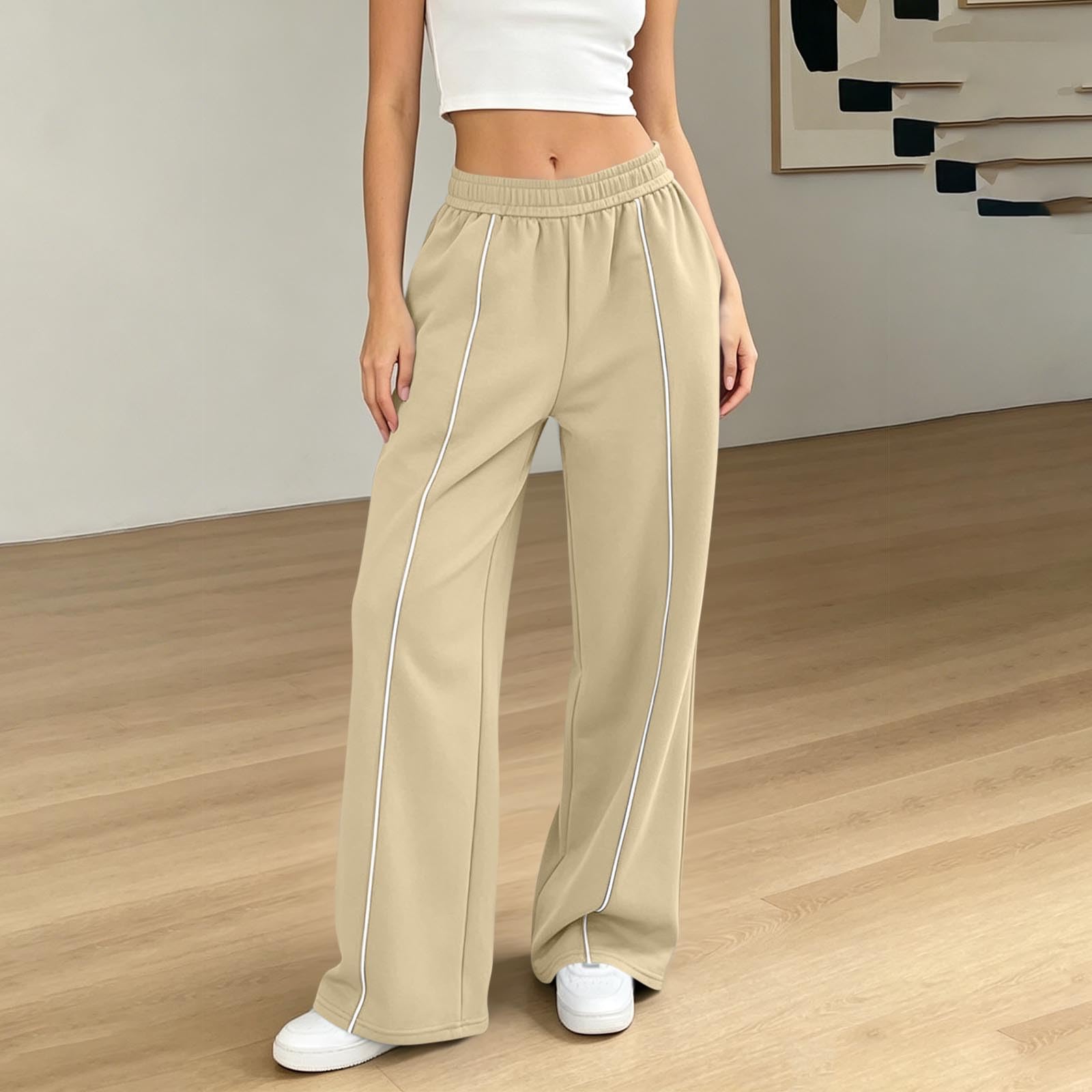 Women s Casual Color Wide Leg Pants for Everyday Wear L