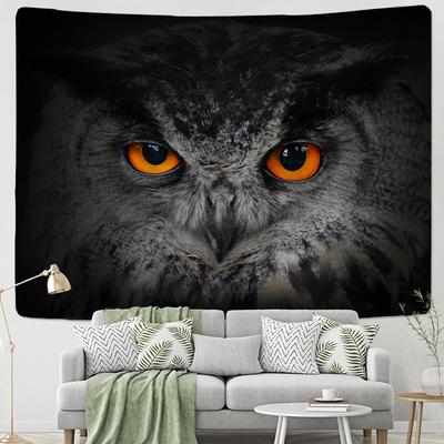 Tapeçaria Totem Coruja 3D Pendurada na Parede Horror Ferocidade Bruxaria Psicodélico Boêmio Decoração de Quarto Decoração de Casa