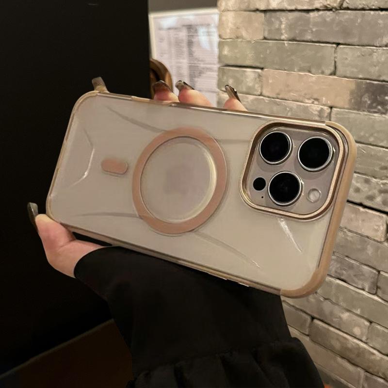 Matte Transparent Fashion Technology  Case For iPhone 16 Plus 15 14 13 12 Pro Max 11 Magnetic For Magsafe Wireless Charge Cover