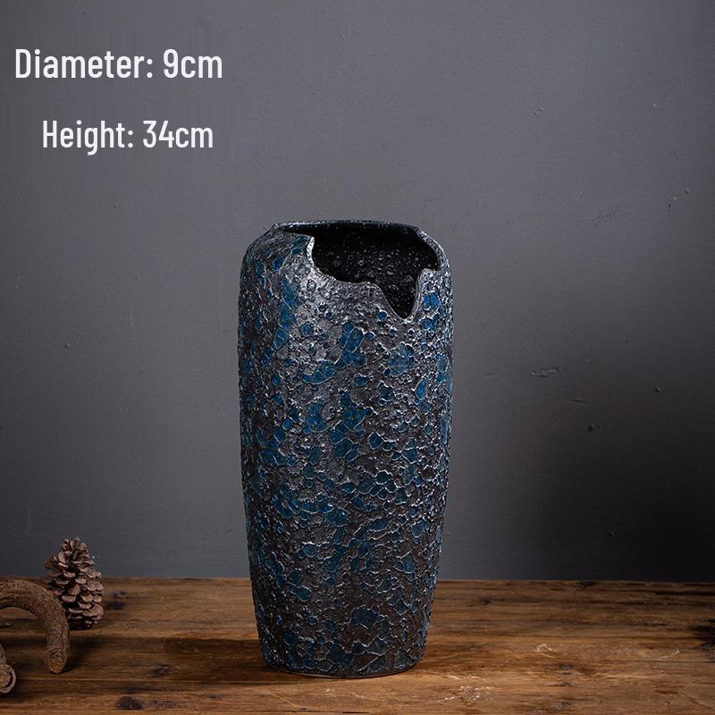 Retro Ceramic Flower Pot with Notch for Home or Balcony - Large Succulent Vase