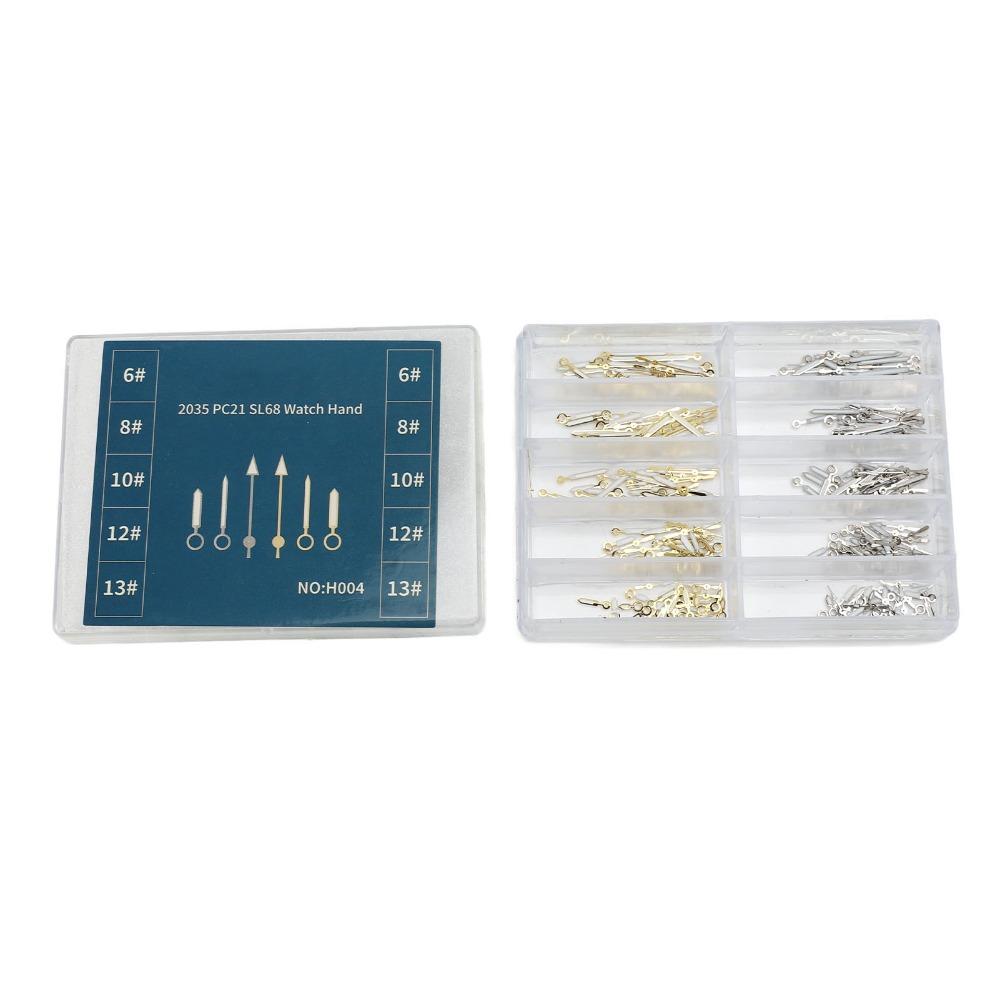 100 Sets Watch Hands Replacement Silver Finish Luminous Watch Hands  Timepiece Enhancement