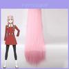 Peluca de Cosplay 02 Zero Rosa Larga Recta de Darling In The Franxx con Cabello Sintético Suave y Sedoso