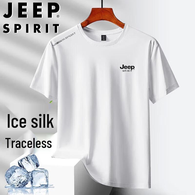 

JEEP SPIRIT Men s Ice Silk Quick-Dry Crew Neck Short Sleeve T-Shirt 4XL