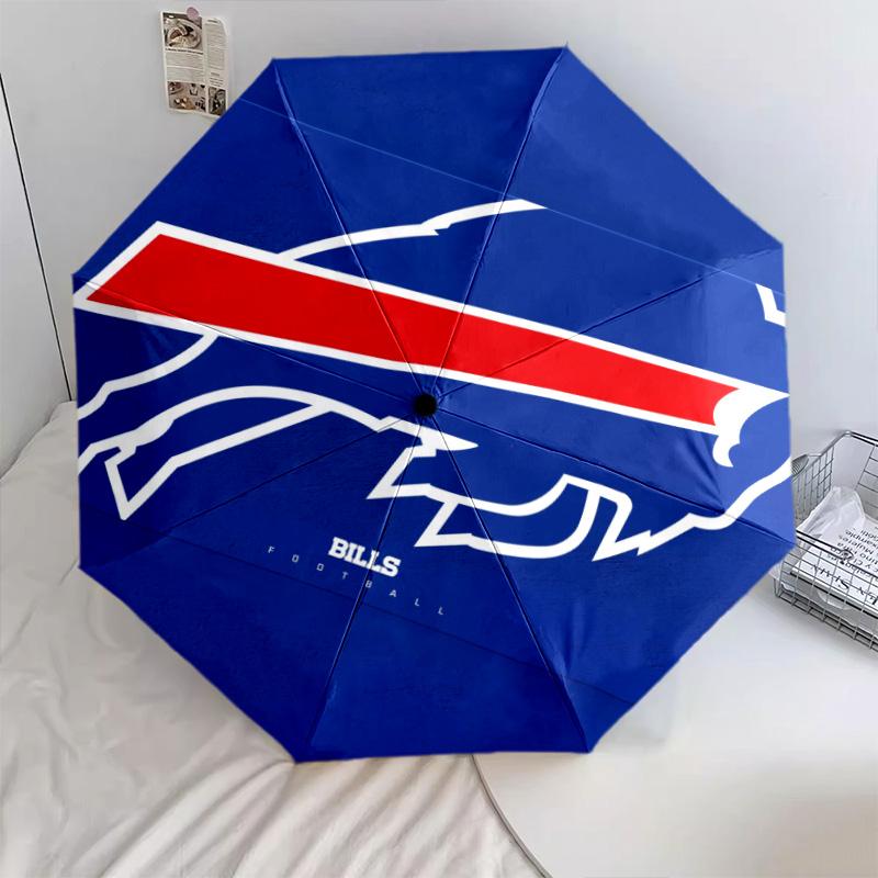 Buffalo Bills pattern, automatic folding umbrella, portable and foldable design, 8 ribs, a Christmas or birthday gift.