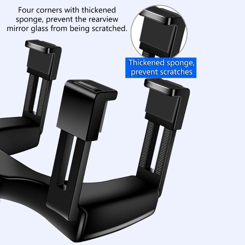 Universal Rearview Mirror Mount Phone Holder 360 Degree Rotating Rearview Mirror Phone Mount for Convenient Navigation
