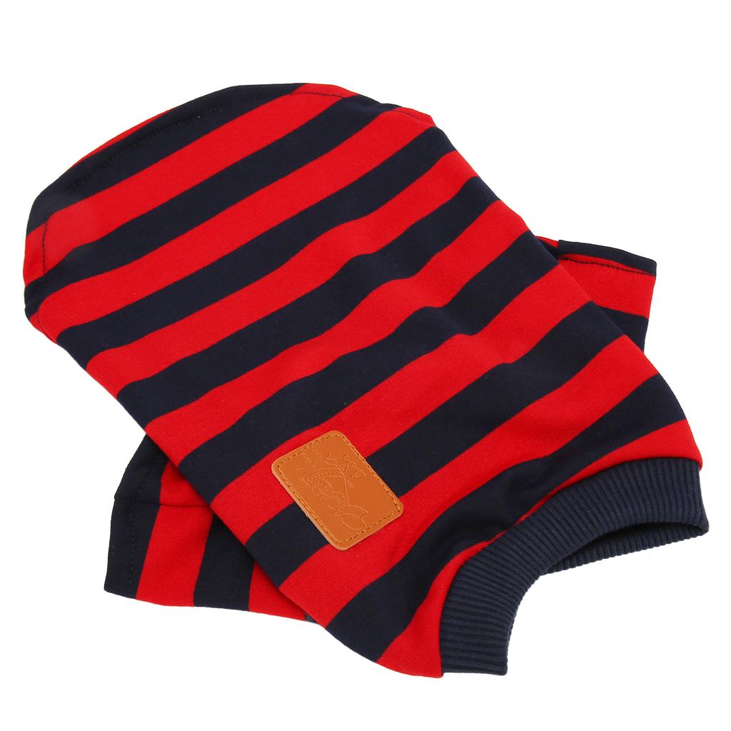 Dog Striped Pullover 2 Legged Soft Comfortable Breathable Pet T Shirt Clothes for Spring Summer Red Blue