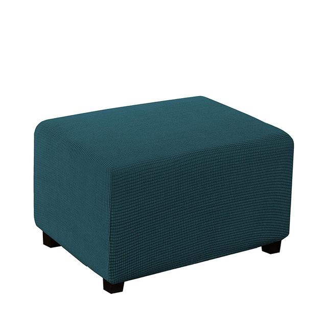 Jacquard Ottoman Stool Cover Stretch Footrest Dust Slipcover For Living Room Plush Non -Slip Chairs Protector L Xl Size Home Use Decor