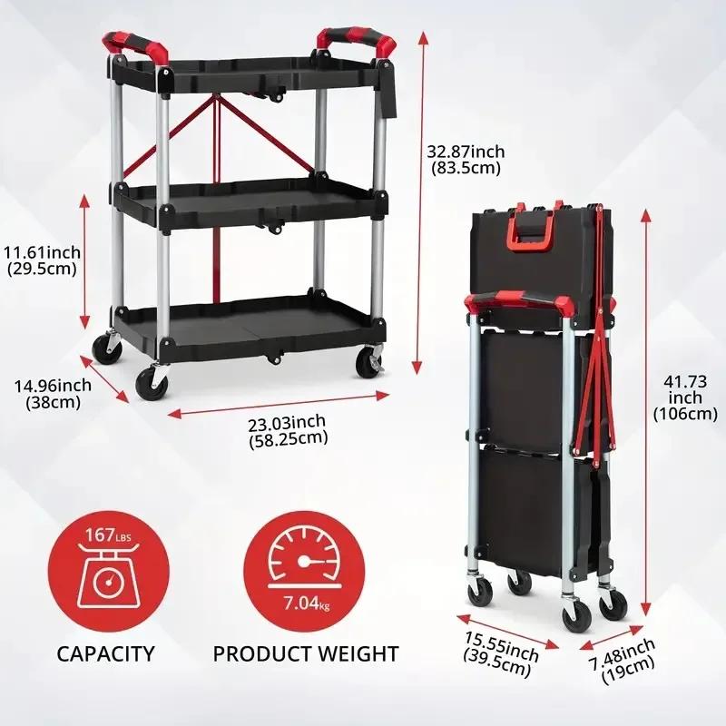 Aluminium Alloy Foldable Tool Storage Cabinet Trolley Wheel Portable Outdoor Non-slip Handle Waterproof Tools Packaging Cabinet