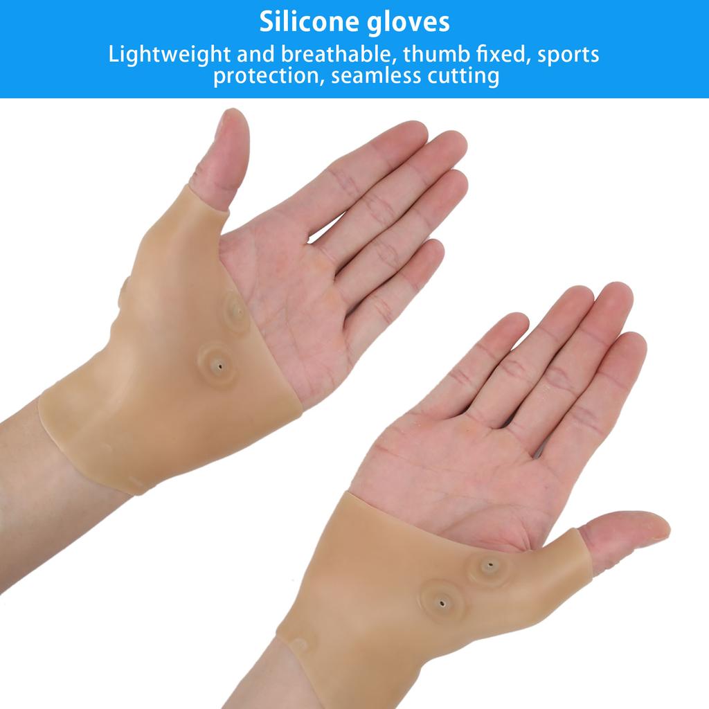 Magnetic Therapy Gloves Silicone Wrist Thumb Brace Pressure Relief Hand Massage Ball