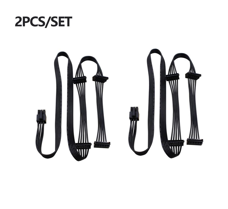 

PCI-e PCIE 6Pin Male 1 to 4 SATA 15Pin Power Supply Cable For CORSAIR RMx Series