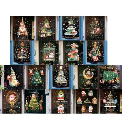 Weihnachtsfensteraufkleber Frohe Weihnachten Dekoration für Zuhause Kinderzimmer Wandspiegel Glastür Aufkleber Neujahrsdekoration