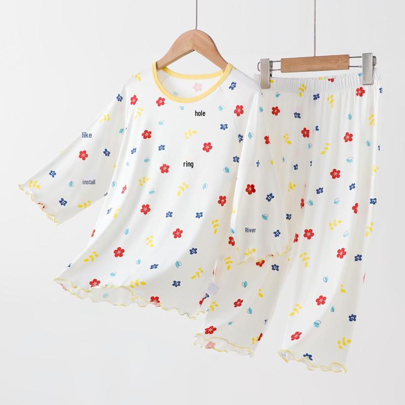 

Летний пижамный комплект с коротким рукавом из модала Lenzing для девочек для кондиционирования воздуха Size 120 (Height 110-120cm / Weight 40-50kg)