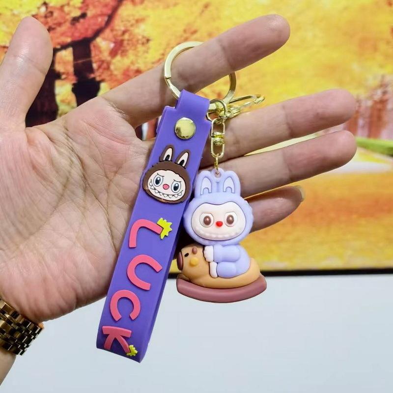 Colorful Cartoon Pvc Sheep Keychain Adorable Soft Keyring for Bags and Cars