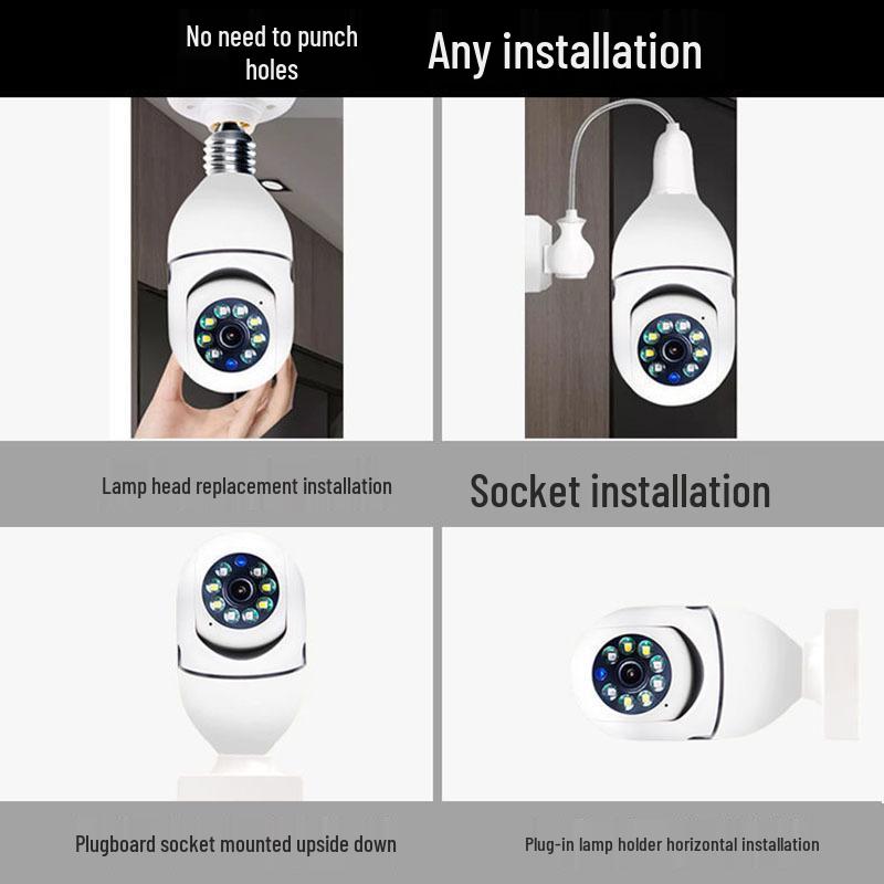 200W E27 WiFi Dual-Light Wireless Home Camera with Two-Way Audio & Remote Monitoring