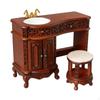 1:12 Scale Dollhouse Vanity with Stool Washbasin Vintage Style Sink