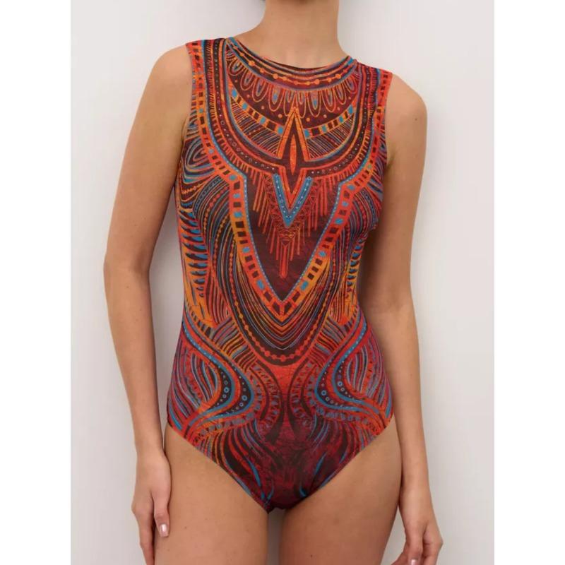 Source Manufacturer Swimsuit Women's Hot-selling Multi-color Mesh Sunscreen One-piece Swimsuit Fresh and Sexy Long-sleeved Sunscreen Swimsuit