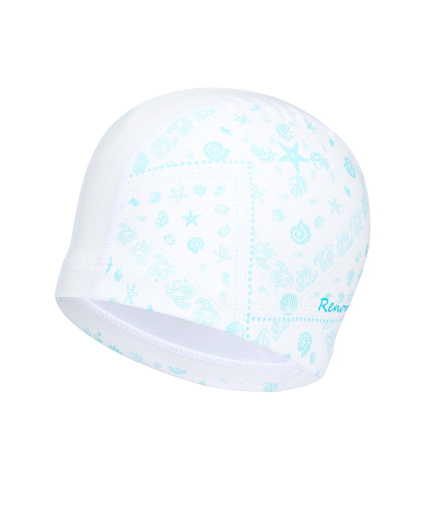Lenomasuyeongbog Adult Beach Pattern Urethane Coated Swim Cap White Ro-Rc2G009-Wh