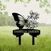 Metal Wall Art Decor, Butterfly Flower Garden Sign, Outdoor Metal Plaque, Easy Hanging for Camping Cabin