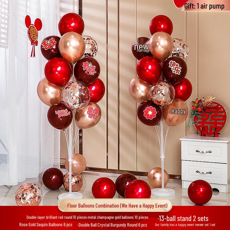 Red Wedding Balloons: Romantic Bedroom & Living Room Decor, Photo Props, Wedding Scene Setup