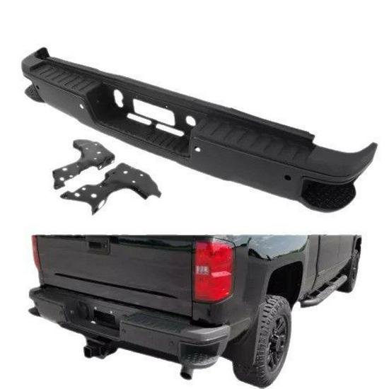 

Rear Bumper with Hole for 2015-2019 Silverado 2500/3500 & GMC Sierra Black Powder Coated