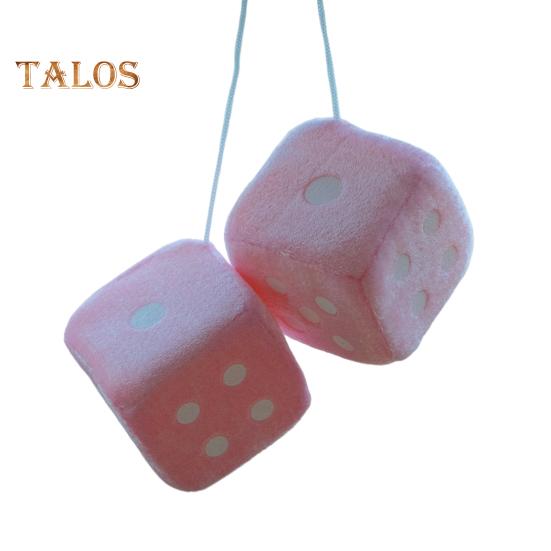 

Плюшевая подвеска в виде игральных костей со шнурком, винтажное подвесное украшение для автомобиля, игрушка для снятия стресса, украшение для салона автомобиля, зеркало заднего вида розовый