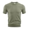Men's Casual Short Sleeve T-shirt 2026 New Bone Flower Solid Color O-neck Fashion Breathable Comfortable Summer Versatile Top