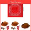 Kids Color Solid Western Cowboy Hat Glasses Bandana Accessories Party Holiday