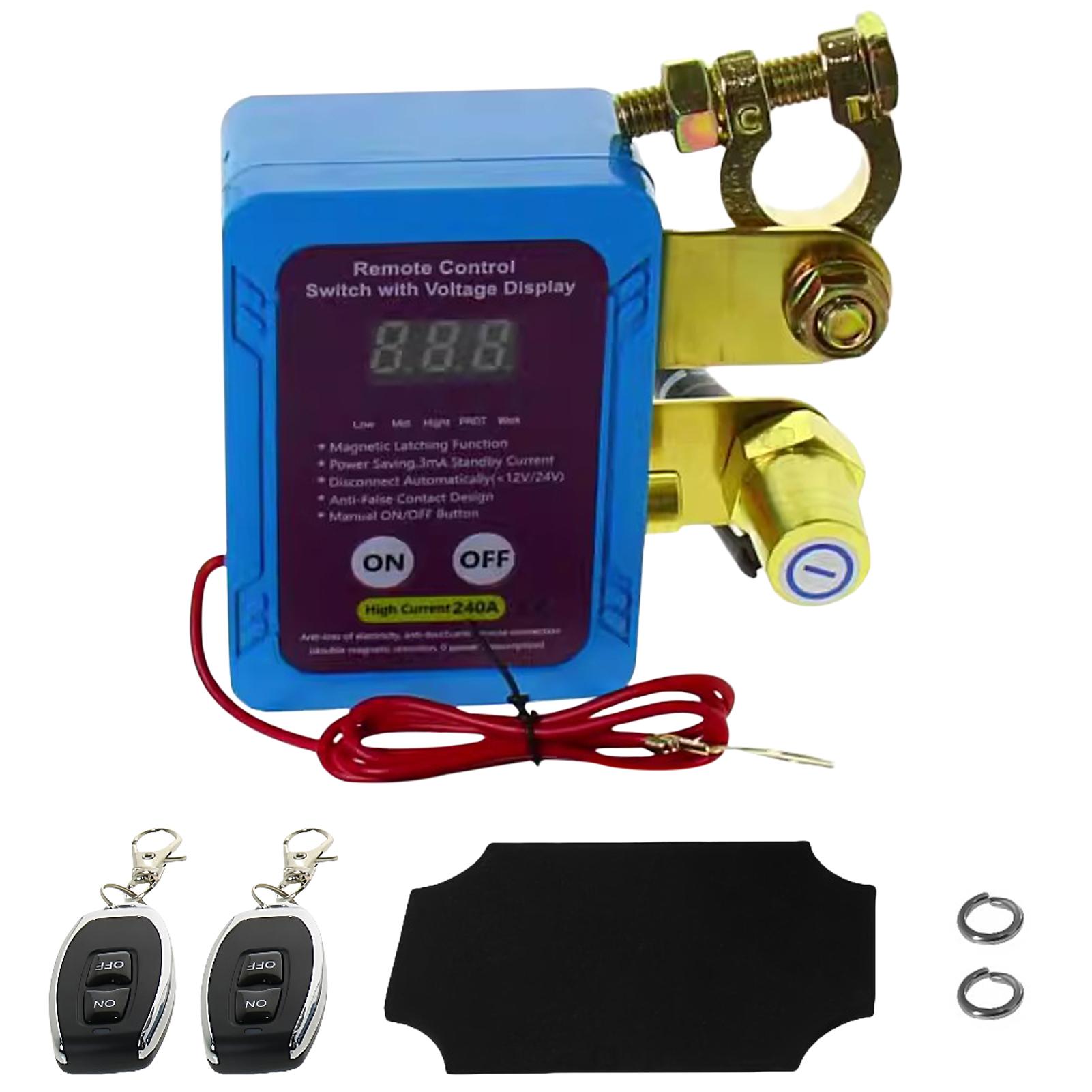 

Remote Battery Disconnect Switch, 12V 24V Digital Voltage Car Anti Theft Switch, Prevent Battery Drain, Cut Off Switch