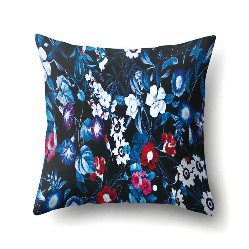 Polyester Pillowcase Plant Decoration Home Printed Pillow Car Waist Cushion Sofa Bed Head Cushion Cover