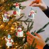 Weihnachtsbaumschmuck Dekorative Hängende Schneemann Ornamente 9 Stück Holzhandwerk Figur Anhänger Hängend Für Feiertagsheim