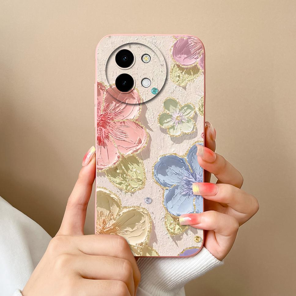 For Vivo Y38 5G Phone Case Lovely Cartoon Panda Pattern Soft Liquid Silicone Shockproof Protective Back Cover For Vivo Y 38 Capa