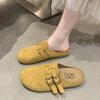 French Half-tray Single Shoes Soft-soled Sandals Outer Wear 2025 New Spring and Summer Flat-bottomed Mary Jane Bag Head Half-slippers Women