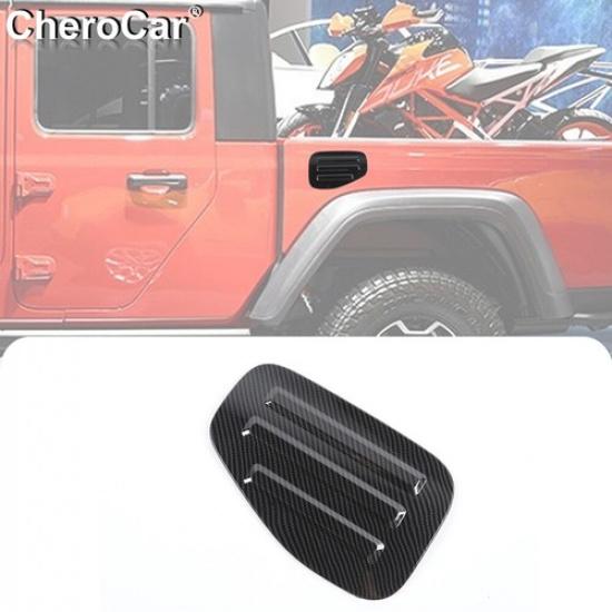 Carbon Fiber Door Filler Fuel Tank Gas Cap Cover Trim For Jeep Gladiator JT 18+