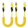 Spring Multi-Head Fast Charging Data Cable - 4-in-1 Two-to-Two for Car Use