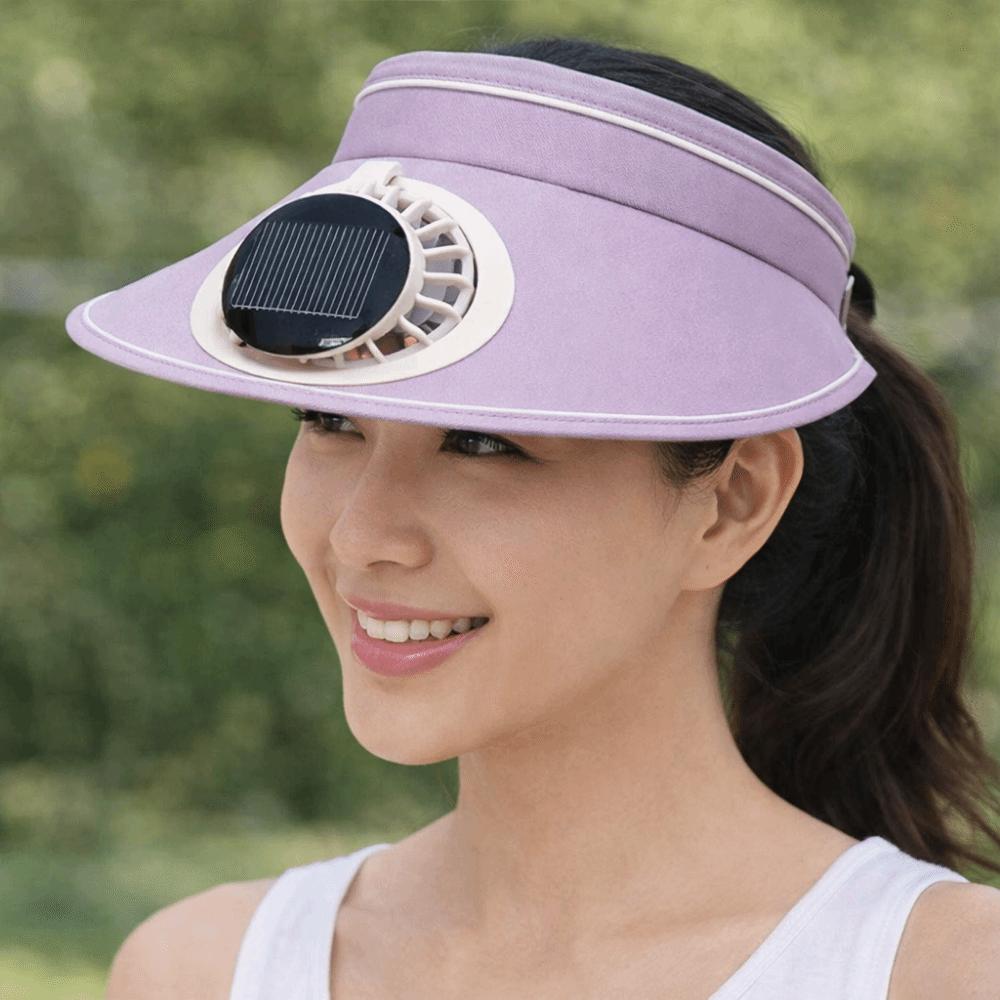 Solar Powered Fan Outdoor Visor Hat Breathable Beach Sunshade Hat Fashion Sun Hat with Fan  Summer