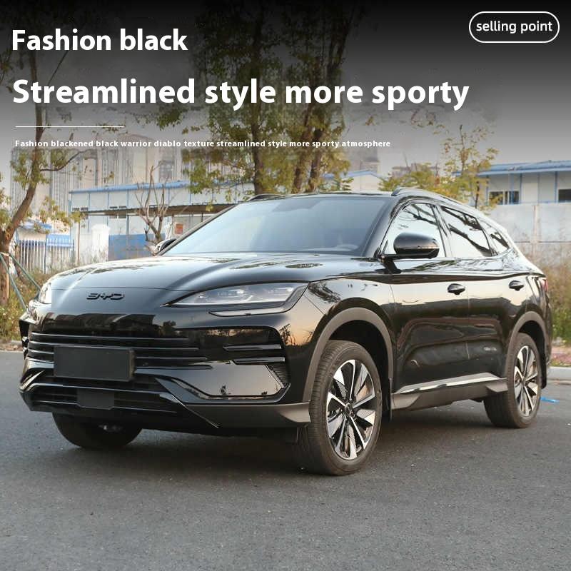 BGY1 For BYD Song Plus DMI Seal U Sealion 6 Black Front Emblem Modification Black Warrior Car Badge Covering Styles Logo