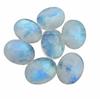 Natural Blue Flash Rainbow Moonstone Cabochons - Oval Loose Gemstones for Jewelry Making