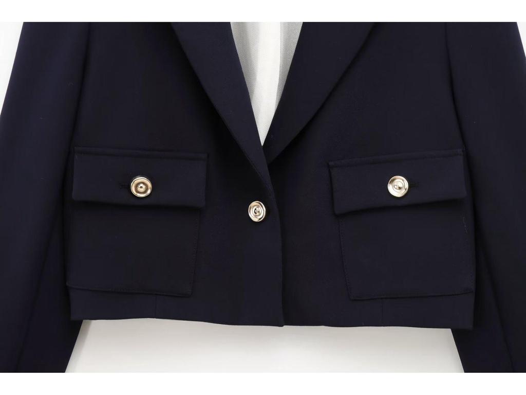 2025 Spring/Autumn Women's Shoulder Pad Slim-Fit Blazer