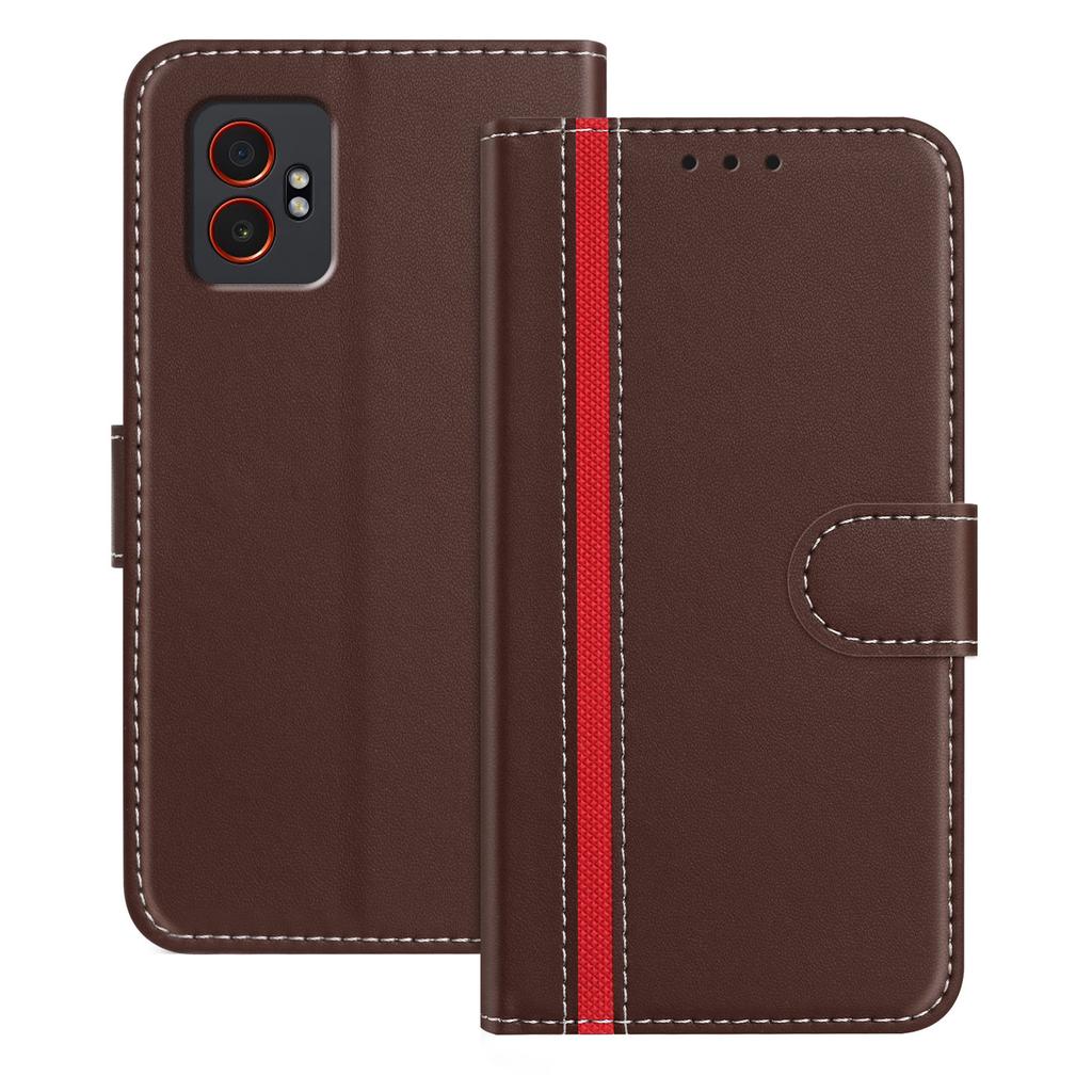 For Samsung Galaxy XCover7 Pro Phone Cases Wallet Stand Color Splicing Leather Cover with Magnetic Clasp