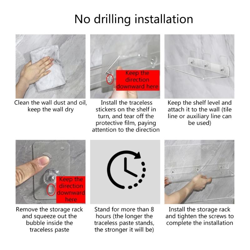 Akrylátové plovoucí police Nástěnný úložný stojan Dětská knihovnička Neviditelné stojany na koření Stojan s displejem Lemy Nástěnné police