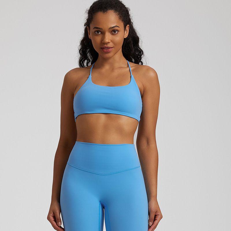 Candy Color Nude Feel Workout Bra Outdoor Tight Running Exercise Underwear Shockproof Quick-Drying Workout Clothes Tops Women
