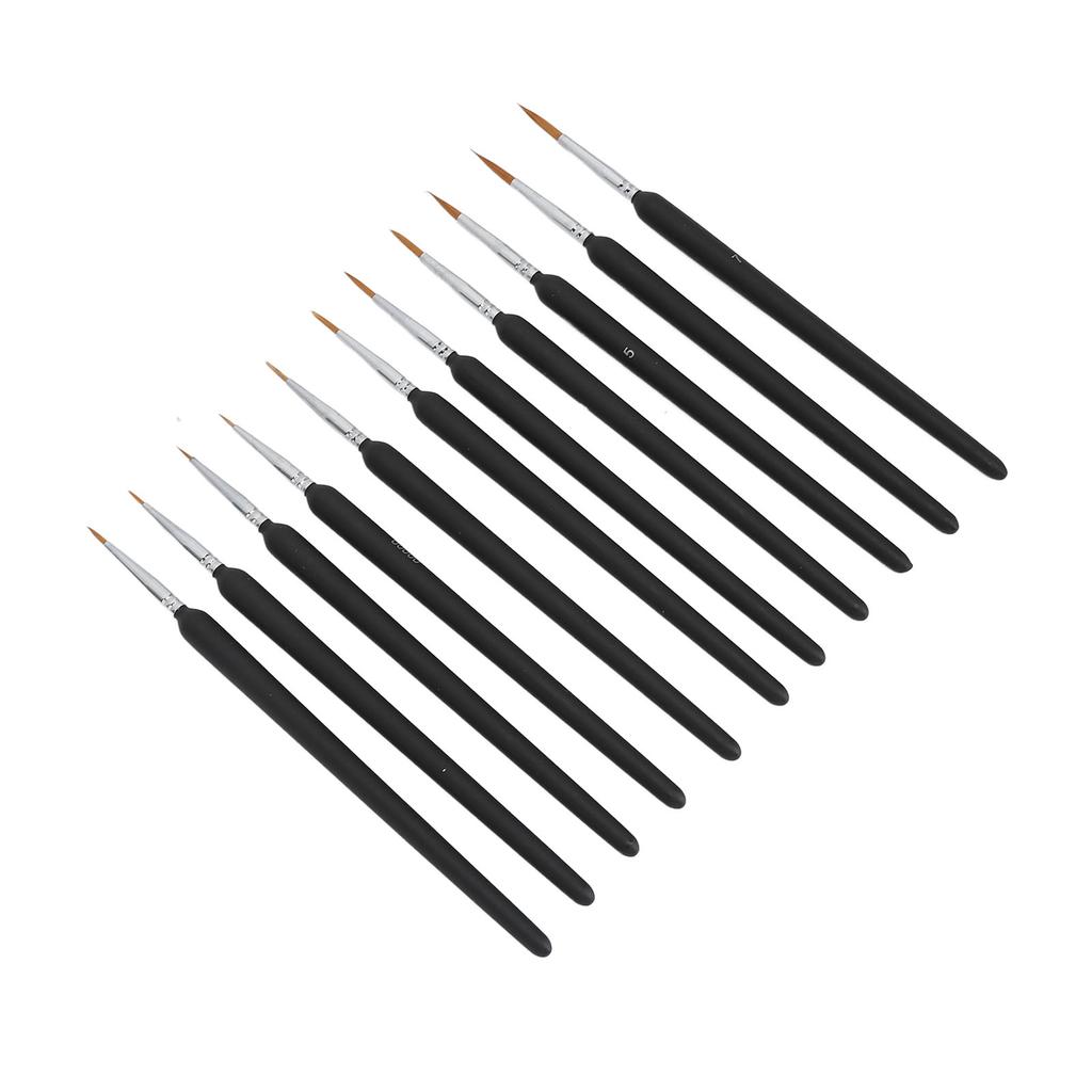 11PCS Fine Detail Paint Brush Set Multipurpose Soft Texture Thin Tip Paint Brushes Miniature Model Brushes for Art