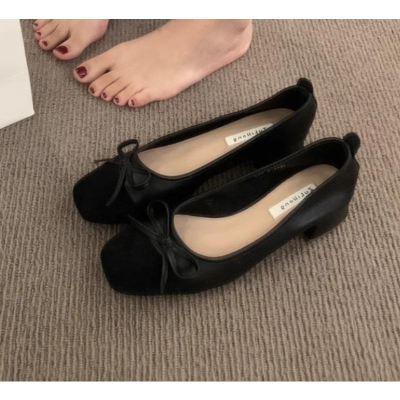 Fashion New Women Cute Ballerina Low Heel Shoes Lady Slipony Butterfly Knot Vintage Kawaii Mocasines Loafers Girl Lolita Mom Shoes