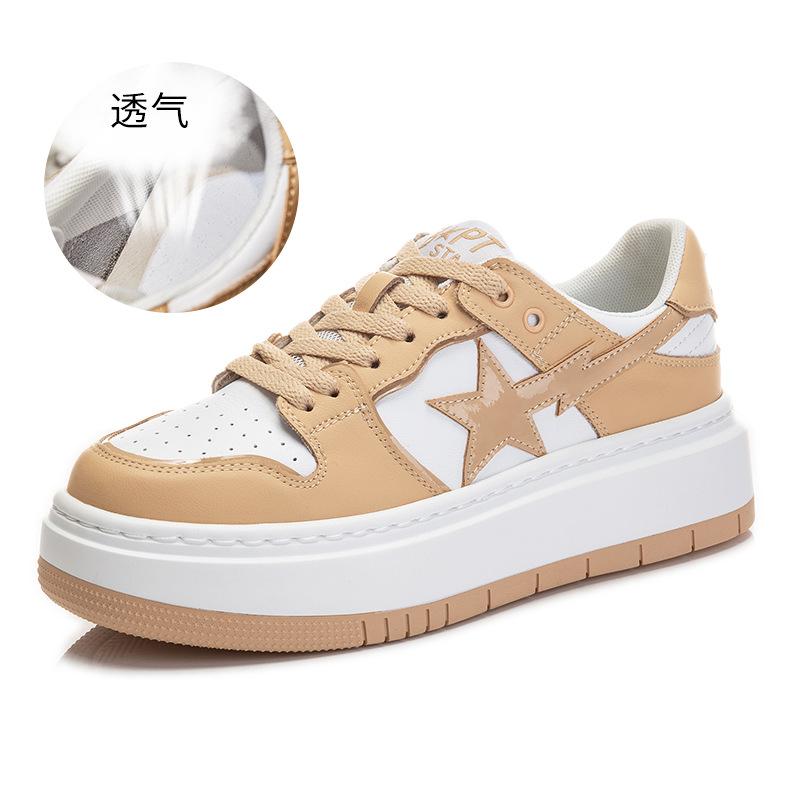 

Women s shoes 2025 spring new casual little white shoes women s shallow single shoes thick-soled versatile board shoes tide 35 абрикосовий
