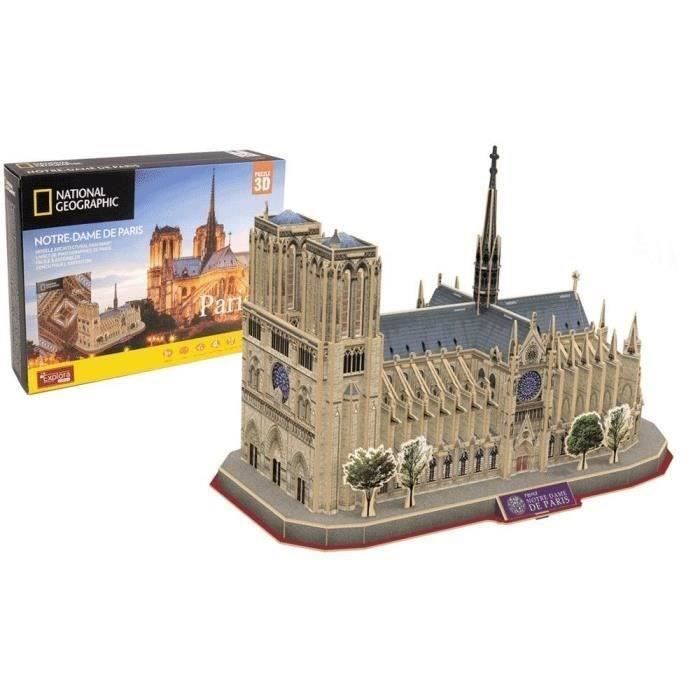 Puzzle 3D - Notre Dame De Paris - Jeu de construction - EXPLORA - 128 pièces - Dès 8 ans